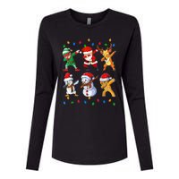 Dabbing Santa Elf Friends Christmas Funny Xmas Dab Womens Cotton Relaxed Long Sleeve T-Shirt