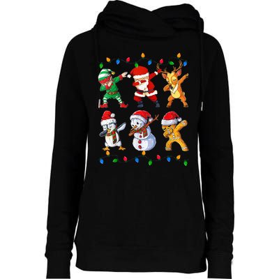 Dabbing Santa Elf Friends Christmas Funny Xmas Dab Womens Funnel Neck Pullover Hood