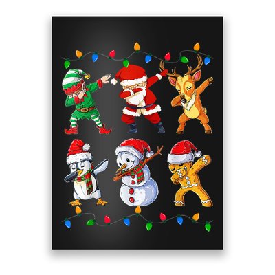 Dabbing Santa Elf Friends Christmas Funny Xmas Dab Poster