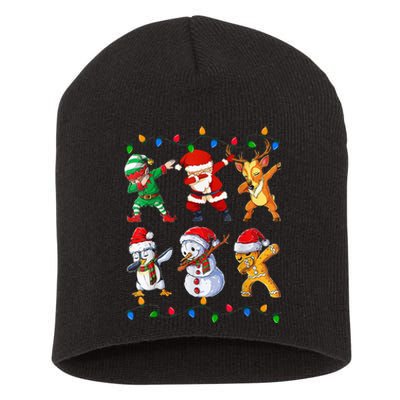 Dabbing Santa Elf Friends Christmas Funny Xmas Dab Short Acrylic Beanie