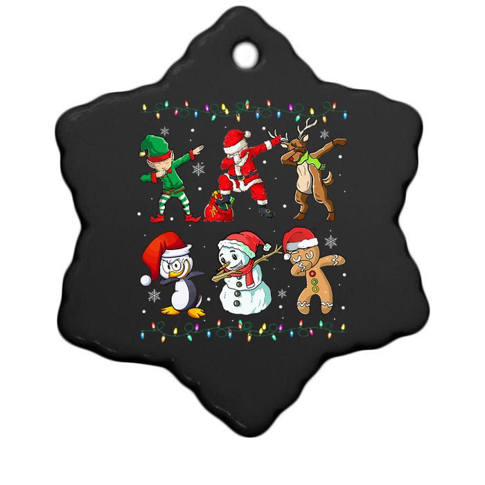 Dabbing Santa Elf Friends Christmas Xmas Gifts Ceramic Star Ornament