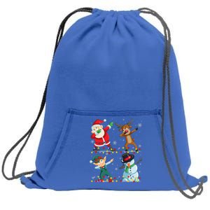 Dabbing Santa Elf Friends Christmas Funny Xmas Dab Funny Gift Sweatshirt Cinch Pack Bag