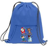 Dabbing Santa Elf Friends Christmas Funny Xmas Dab Funny Gift Sweatshirt Cinch Pack Bag