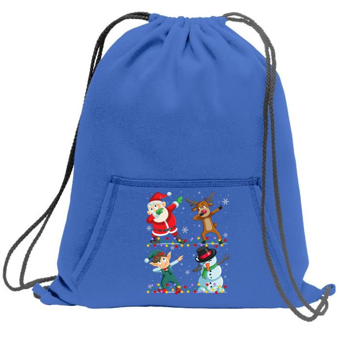 Dabbing Santa Elf Friends Christmas Funny Xmas Dab Funny Gift Sweatshirt Cinch Pack Bag