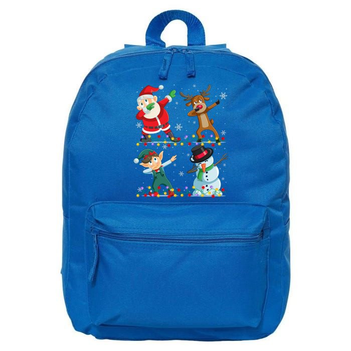 Dabbing Santa Elf Friends Christmas Funny Xmas Dab Funny Gift 16 in Basic Backpack