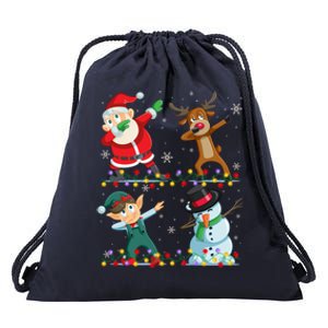 Dabbing Santa Elf Friends Christmas Funny Xmas Dab Funny Gift Drawstring Bag