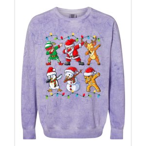 Dabbing Santa Elf Friends Christmas Xmas Dab Colorblast Crewneck Sweatshirt