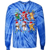 Dabbing Santa Elf Friends Christmas Xmas Dab Tie-Dye Long Sleeve Shirt