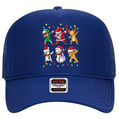 Dabbing Santa Elf Friends Christmas Xmas Dab High Crown Mesh Back Trucker Hat