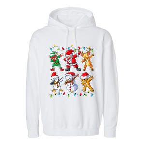 Dabbing Santa Elf Friends Christmas Xmas Dab Garment-Dyed Fleece Hoodie