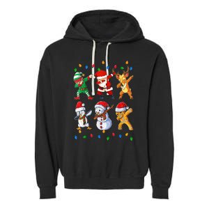 Dabbing Santa Elf Friends Christmas Funny Xmas Dab Garment-Dyed Fleece Hoodie