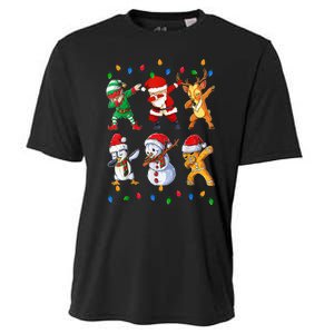 Dabbing Santa Elf Friends Christmas Funny Xmas Dab Cooling Performance Crew T-Shirt