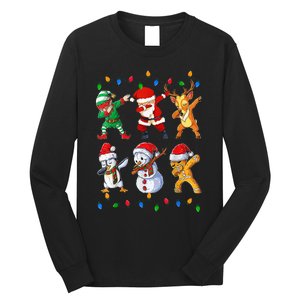 Dabbing Santa Elf Friends Christmas Funny Xmas Dab Long Sleeve Shirt