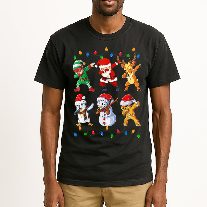 Dabbing Santa Elf Friends Christmas Funny Xmas Dab Tall T-Shirt
