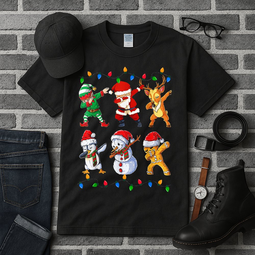Dabbing Santa Elf Friends Christmas Funny Xmas Dab Tall T-Shirt