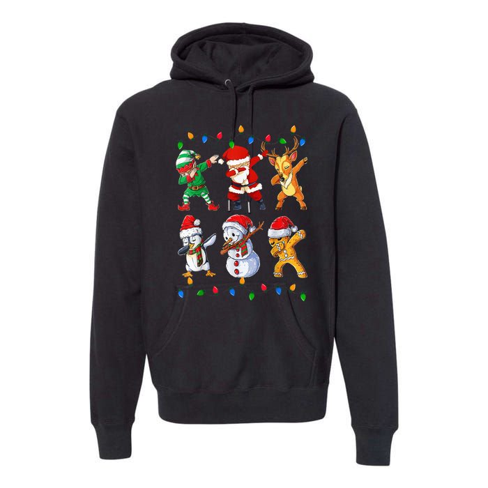 Dabbing Santa Elf Friends Christmas Funny Xmas Dab Premium Hoodie