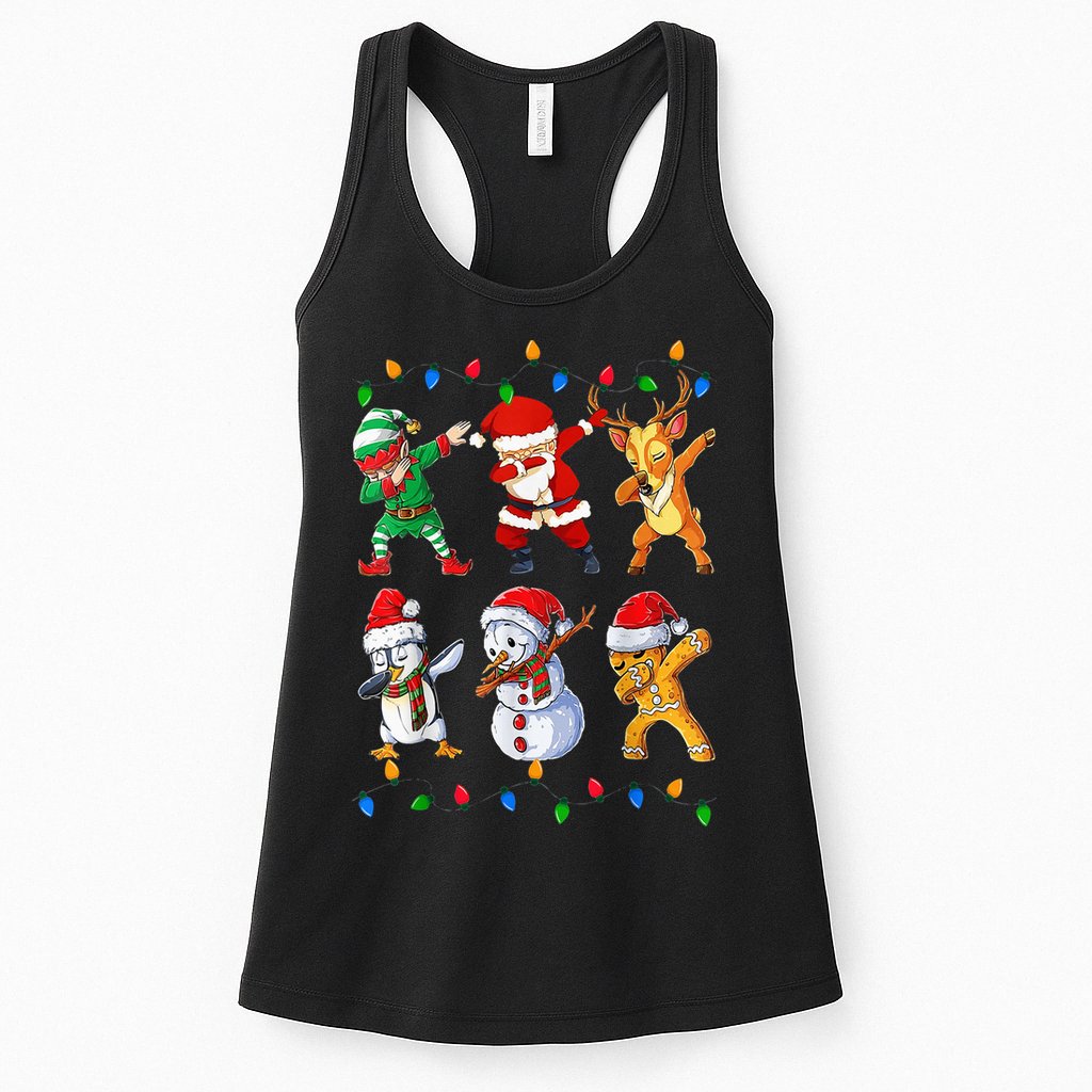 Dabbing Santa Elf Friends Christmas Funny Xmas Dab Womens Tank Top