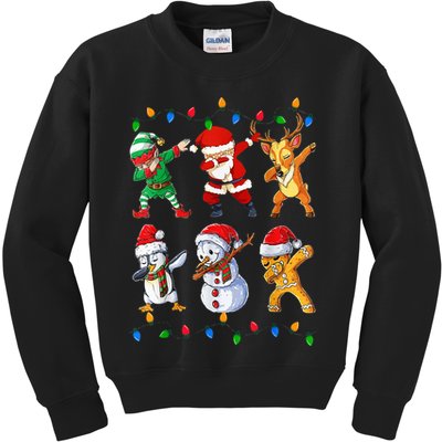 Dabbing Santa Elf Friends Christmas Funny Xmas Dab Kids Sweatshirt