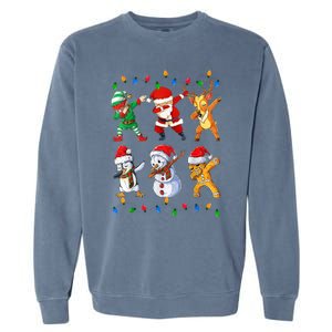 Dabbing Santa Elf Friends Christmas Funny Xmas Dab Garment-Dyed Sweatshirt