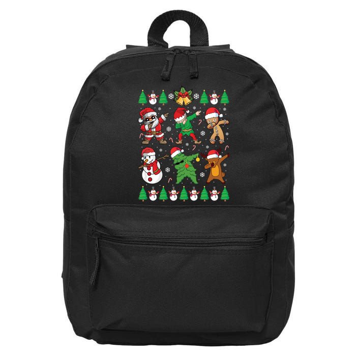 Dabbing Santa Elf Friends Ugly Xmas Sweater Dab Long Sleeve 16 in Basic Backpack