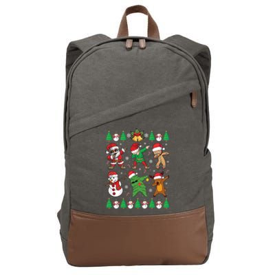 Dabbing Santa Elf Friends Ugly Xmas Sweater Dab Long Sleeve Cotton Canvas Backpack