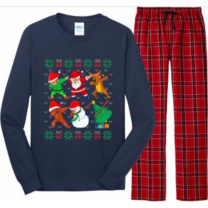 Dabbing Santa Elf Friends Ugly Xmas Sweater Dab Boy Long Sleeve Pajama Set