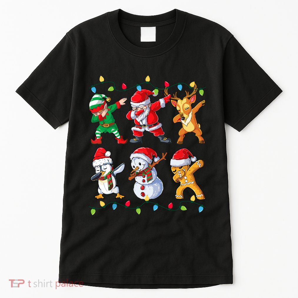 Dabbing Santa Elf Friends Christmas Tall T-Shirt