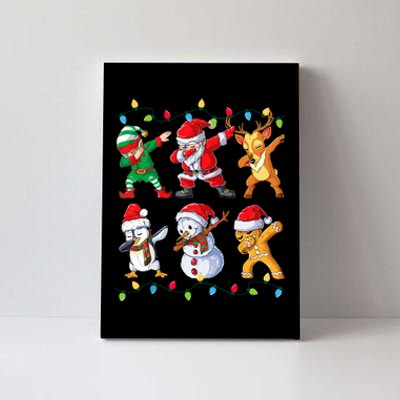 Dabbing Santa Elf Friends Christmas Canvas