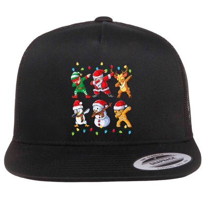 Dabbing Santa Elf Friends Christmas Flatbill Hat
