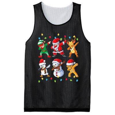 Dabbing Santa Elf Friends Christmas Mesh Reversible Basketball Jersey Tank