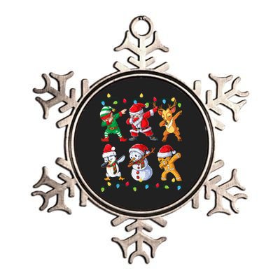 Dabbing Santa Elf Friends Christmas Metallic Star Ornament