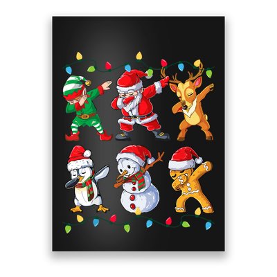 Dabbing Santa Elf Friends Christmas Poster
