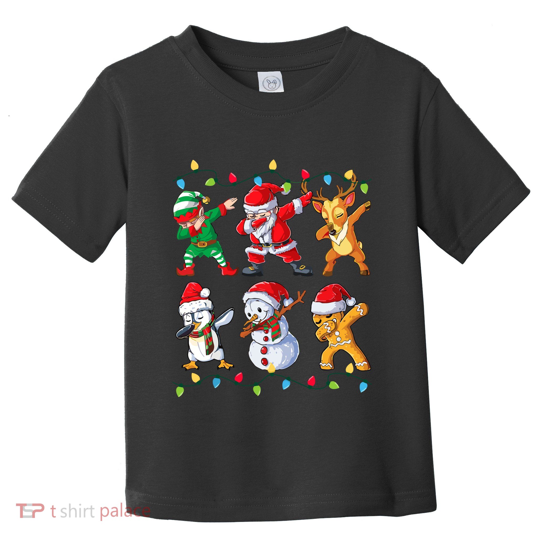 Dabbing Santa Elf Friends Christmas Toddler T-Shirt