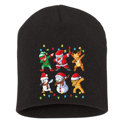 Dabbing Santa Elf Friends Christmas Short Acrylic Beanie