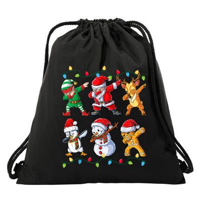 Dabbing Santa Elf Friends Christmas Xmas Dab Drawstring Bag
