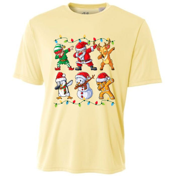 Dabbing Santa Elf Friends Christmas Boy Xmas Dab Cooling Performance Crew T-Shirt