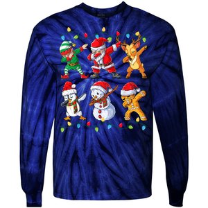 Dabbing Santa Elf Friends Christmas Boy Xmas Dab Tie-Dye Long Sleeve Shirt