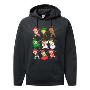 Dabbing Santa Elf Friends Christmas Performance Fleece Hoodie