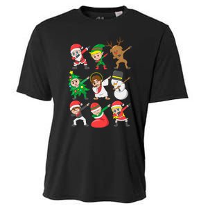 Dabbing Santa Elf Friends Christmas Cooling Performance Crew T-Shirt