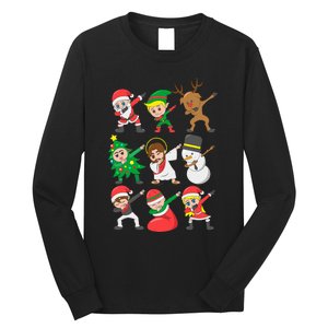 Dabbing Santa Elf Friends Christmas Long Sleeve Shirt