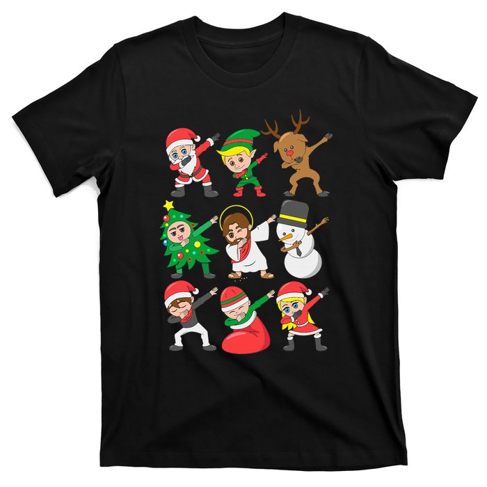 Dabbing Santa Elf Friends Christmas T-Shirt