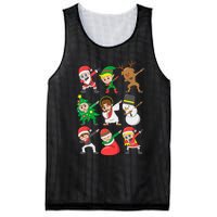 Dabbing Santa Elf Friends Christmas Mesh Reversible Basketball Jersey Tank