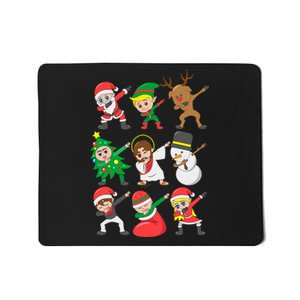 Dabbing Santa Elf Friends Christmas Mousepad