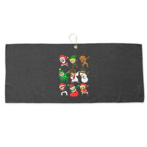 Dabbing Santa Elf Friends Christmas Large Microfiber Waffle Golf Towel