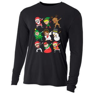 Dabbing Santa Elf Friends Christmas Cooling Performance Long Sleeve Crew