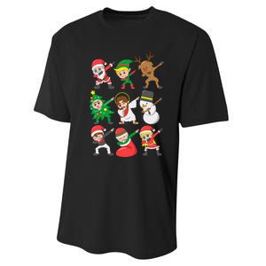 Dabbing Santa Elf Friends Christmas Performance Sprint T-Shirt