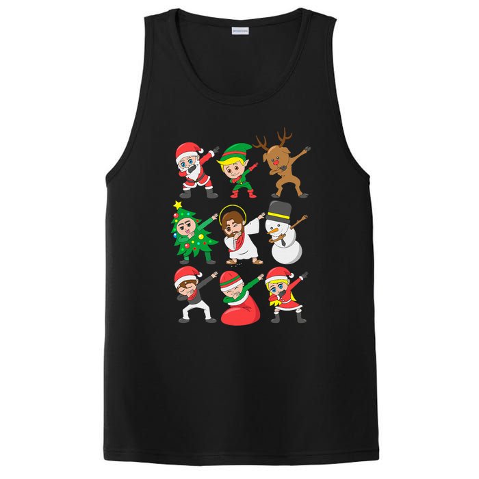 Dabbing Santa Elf Friends Christmas PosiCharge Competitor Tank