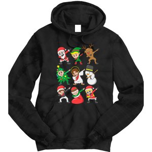 Dabbing Santa Elf Friends Christmas Tie Dye Hoodie