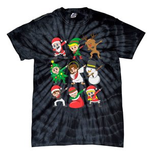 Dabbing Santa Elf Friends Christmas Tie-Dye T-Shirt