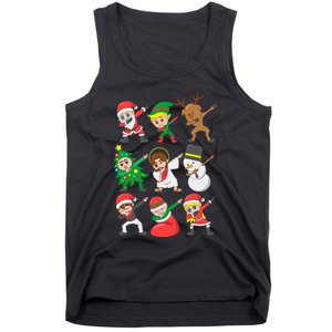 Dabbing Santa Elf Friends Christmas Tank Top